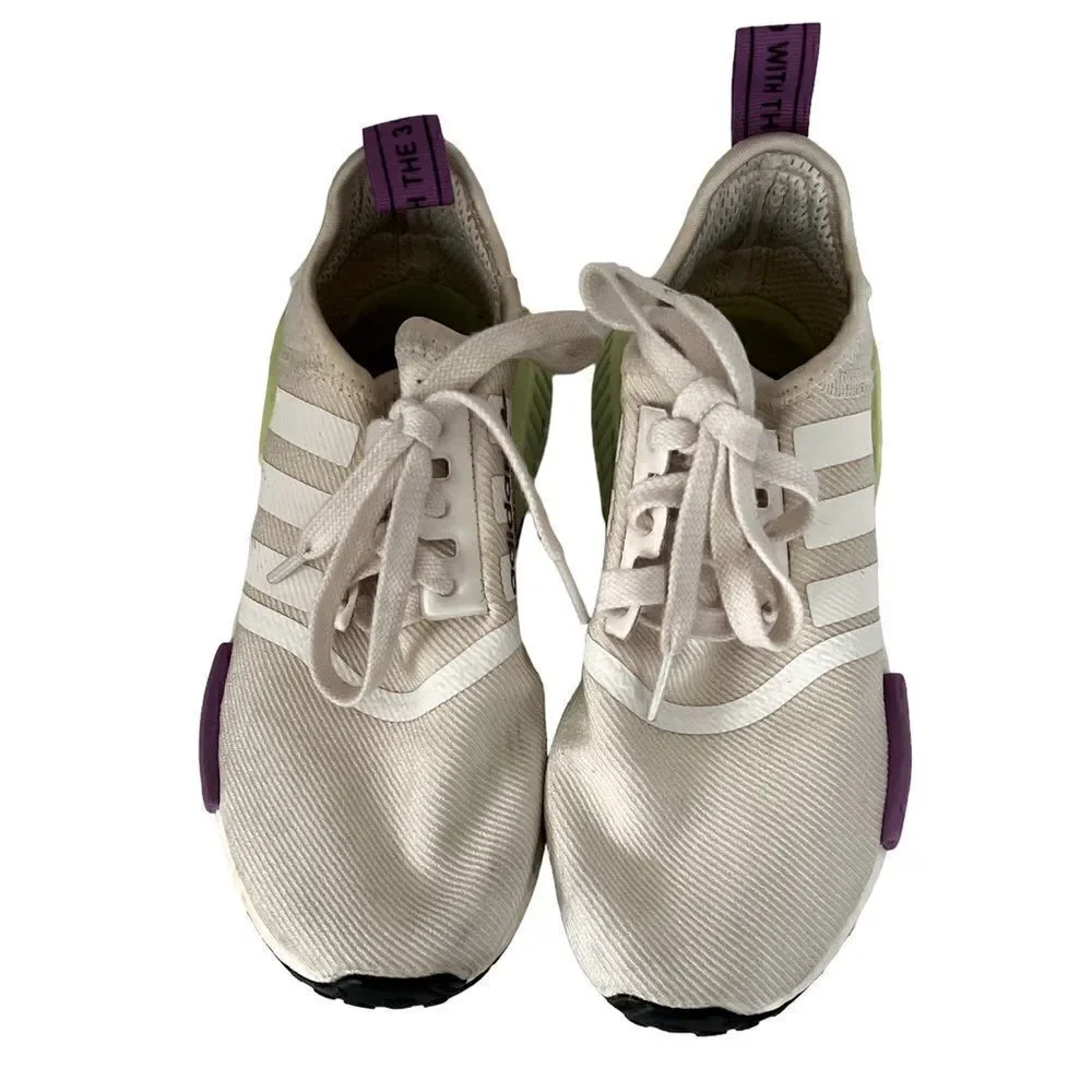 Adidas NMD R1 Chalk White Semi Solar Yellow EUC